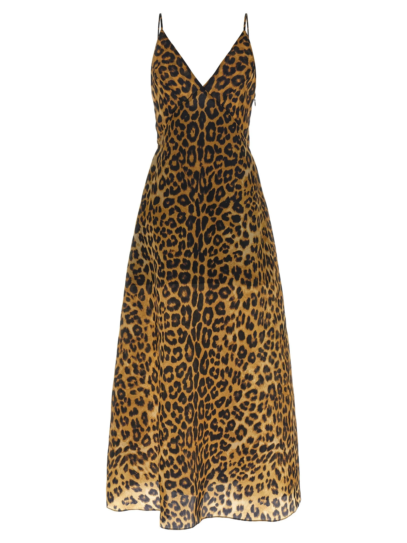 Alberta Ferretti Leopard-Print Silk Dress — Brown | Italist Inc.