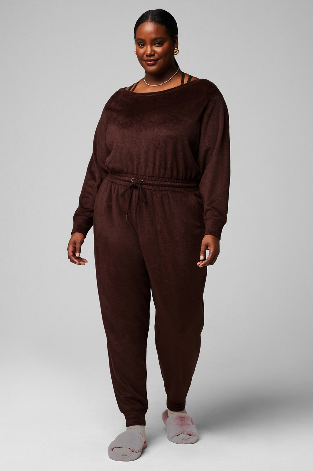 Cozy Cord Off Shoulder Onesie | Fabletics - North America