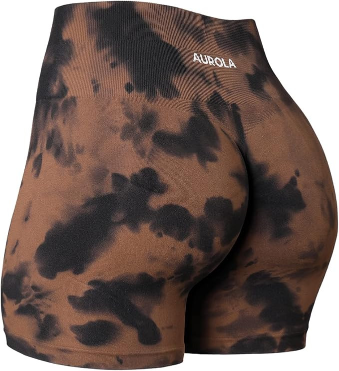 AUROLA Dream Tie Dye Workout Shorts for Women Seamless Scrunch Soft Active Shorts | Amazon (US)