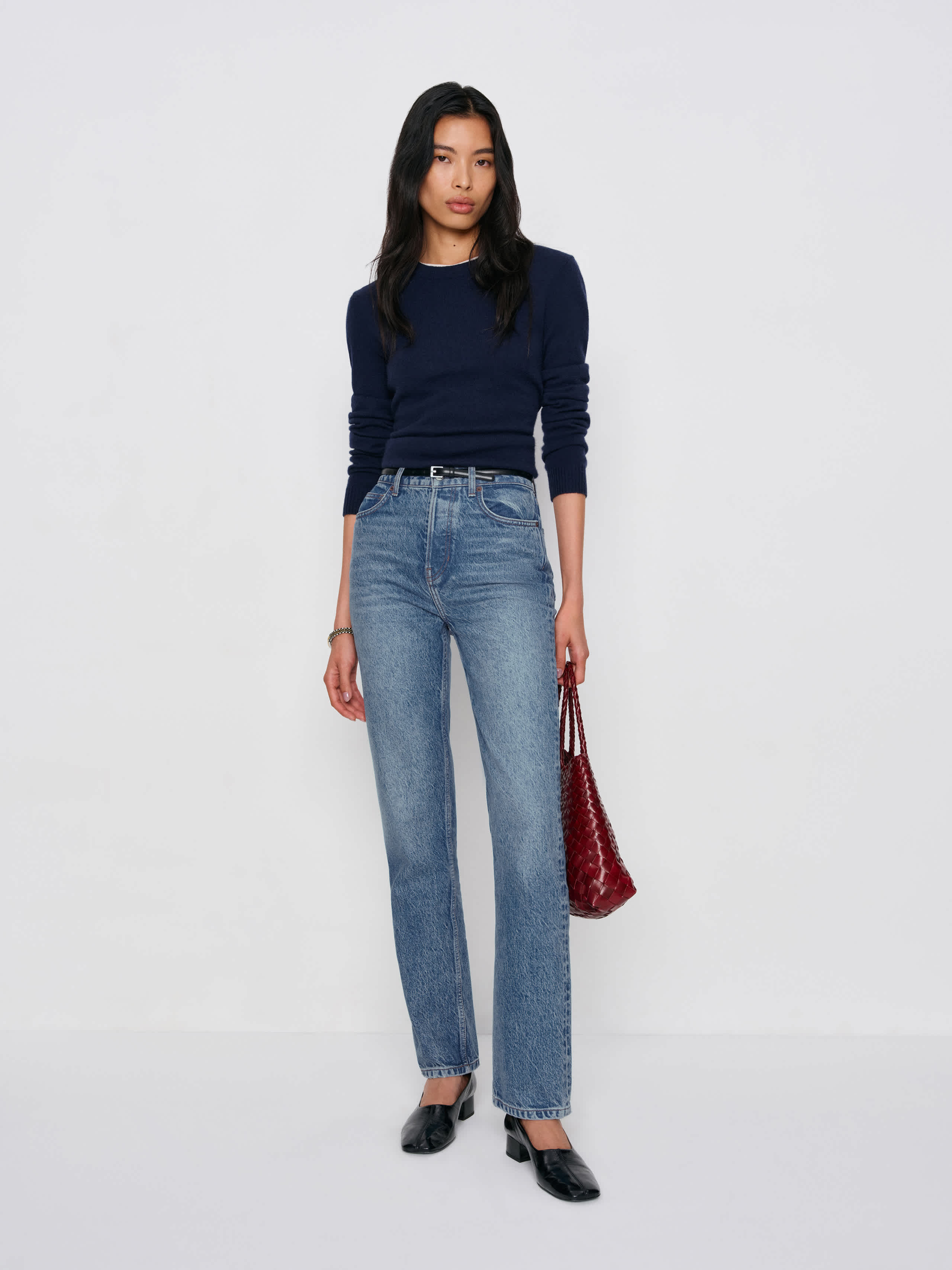 Cynthia High Rise Straight Long Jeans | Reformation (Global)