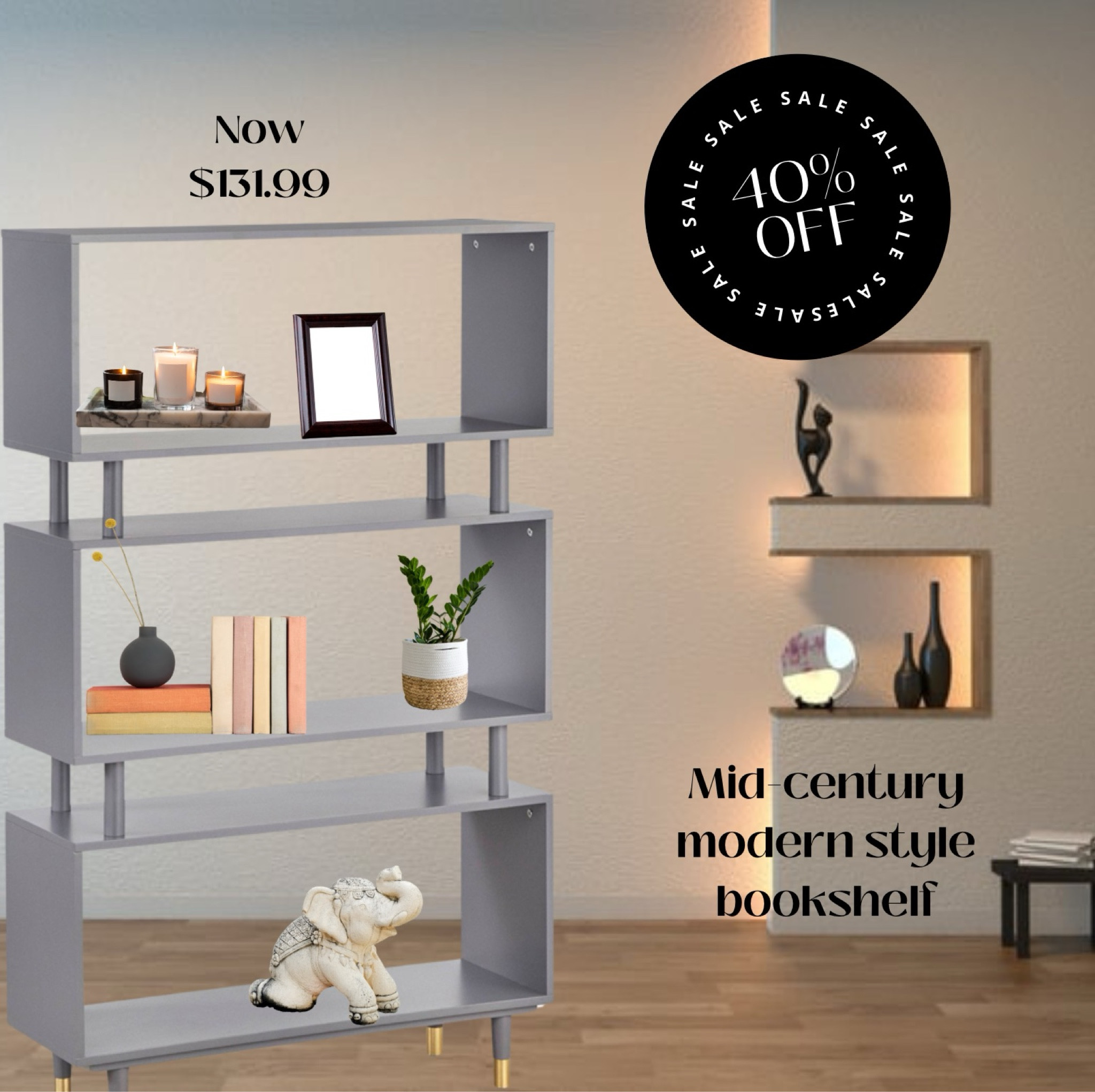 Modern gray bookshelf 

#LTKHome #LTKxNSale