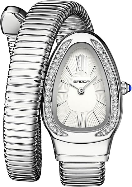 Gosasa Snake Bracelet Watches for Women, Elegant Wrap Around Bangle Wristwatch, Fashion Jewelry S... | Amazon (US)
