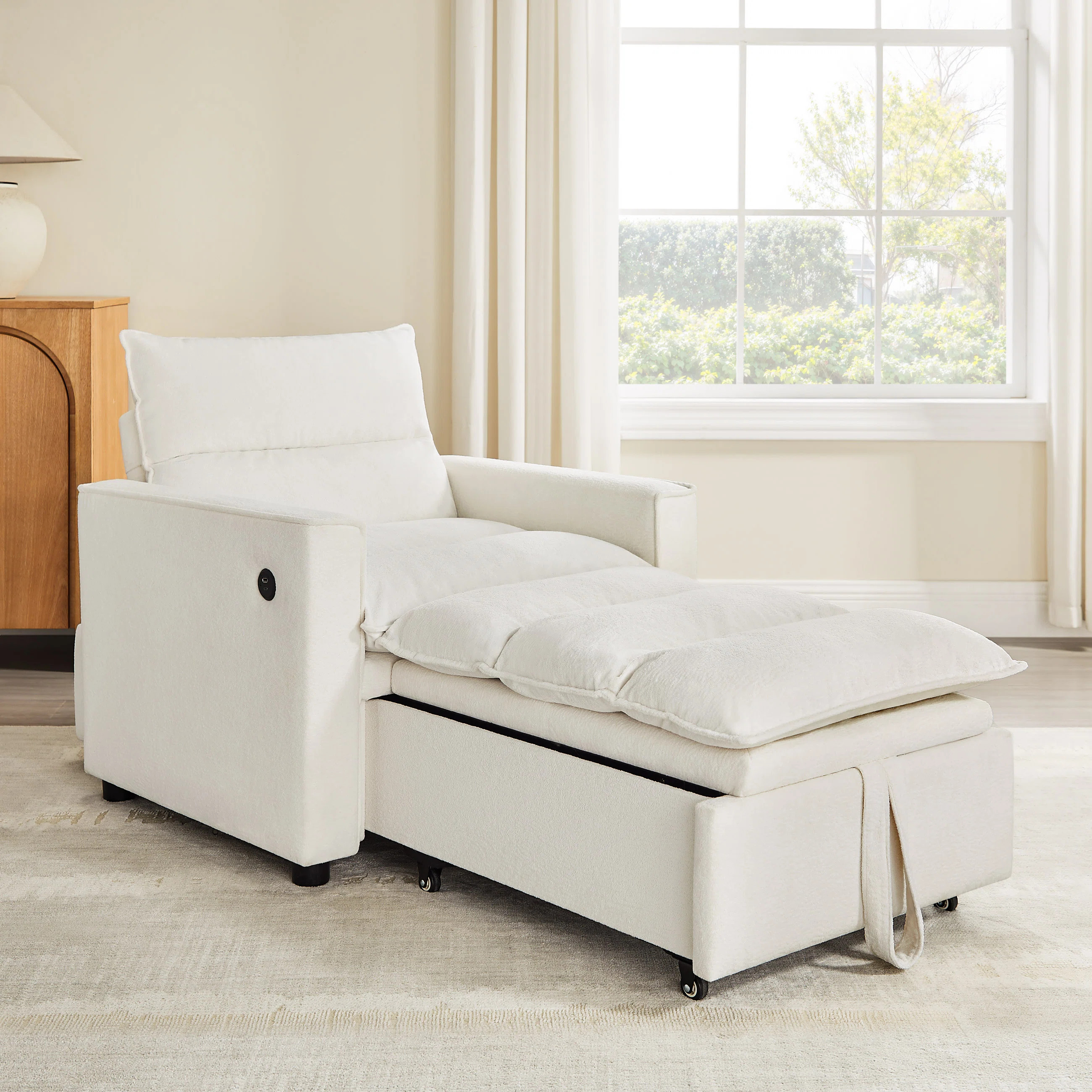 36.14'' Upholstered Sleeper Chair, Convertible Single Sofa Futon | Wayfair North America