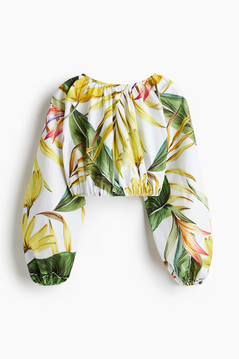 Cropped poplin blouse | H&M (UK, MY, IN, SG, PH, TW, HK)