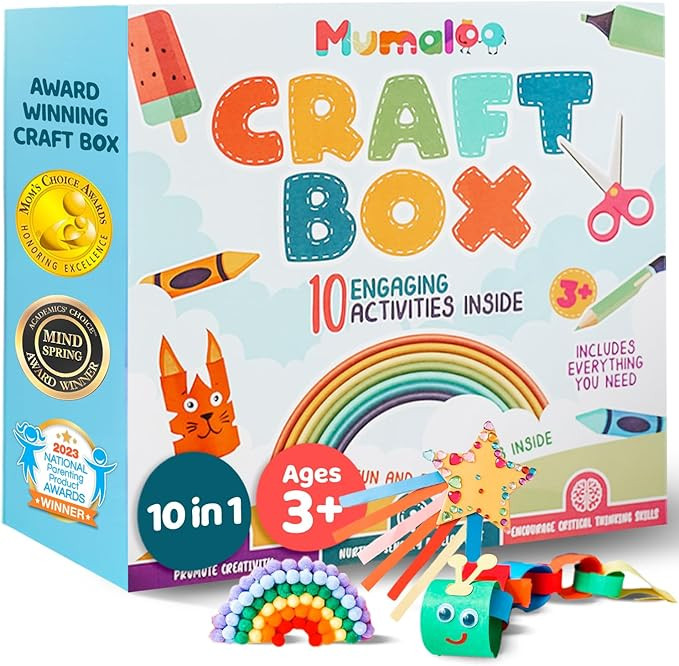 Craft Box for Kids - 10 Creative Arts and Crafts for Kids Ages 4-8, Fun, No Mess Educational Pres... | Amazon (US)