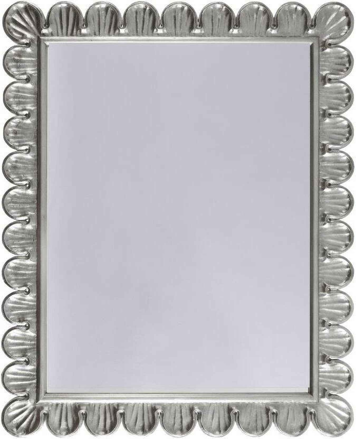 Eliza Silver Leaf Scalloped Edge Frame Mirror | 1stopbedrooms