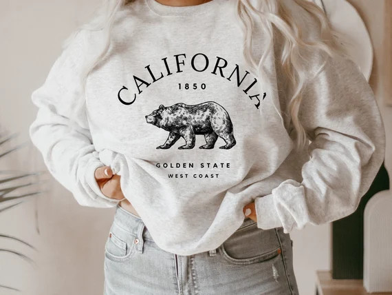 California Bear Sweatshirt California Sweatshirt Women | Etsy | Etsy (US)