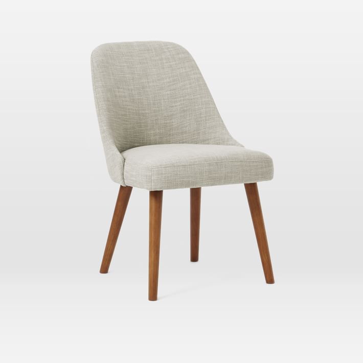 Mid-Century Upholstered Dining Chair - Wood Legs | West Elm (US)