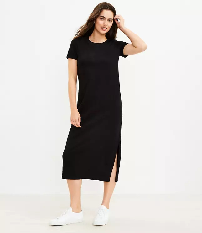 Lou & Grey Softserve Slub Midi Tee Dress | LOFT