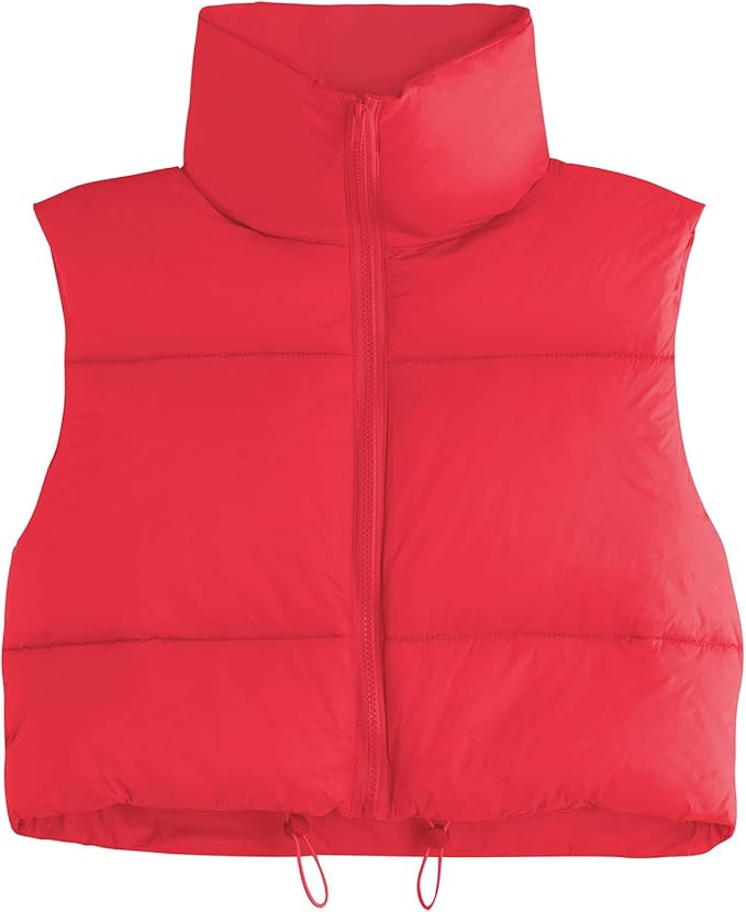 American Trends Women's Winter Crop Vest Sleeveless Puffer Vests for Women Jacket Outwear Coat | Amazon (US)
