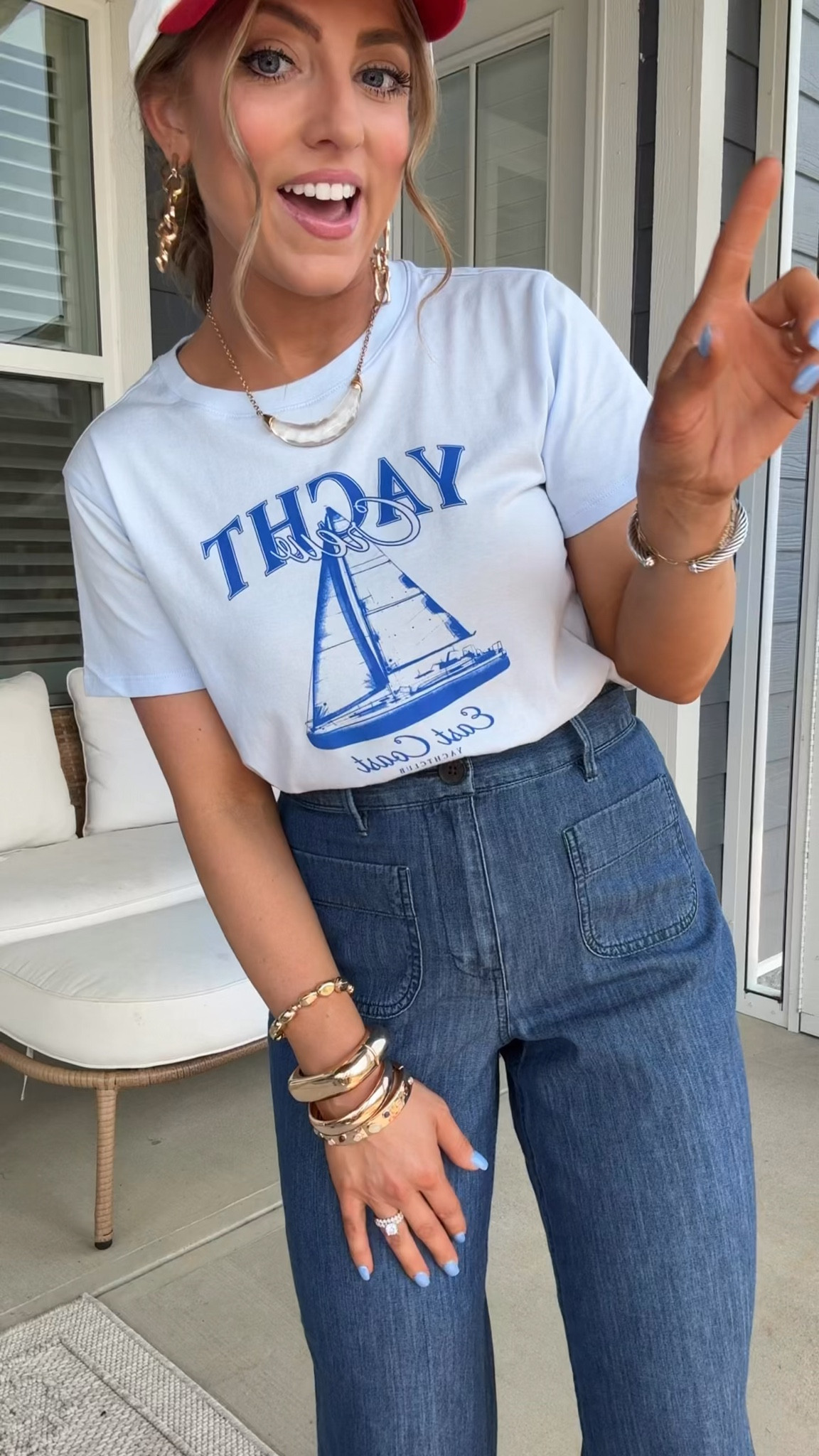 Current obsession: graphic tees and easy wide leg denim ⚓️ This whole look is giving coastal summer style and I am here for it. The yacht club tee is so fun styled with these flattering denim pants and comfy sandals… an easy throw-on outfit that looks pulled together. Walmart has been so good lately!

#WalmartFashion #GraphicTeeStyle #CoastalStyle #WideLegJeans #CasualChicStyle #SummerFashionFinds #AffordableFashion #YachtClubStyle #WalmartOutfits #EverydayStyle

#LTKPetite #LTKootd