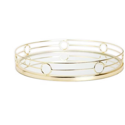 Classic Touch Gold Design Mirror Tray - (Available in 2 Shapes) | Target