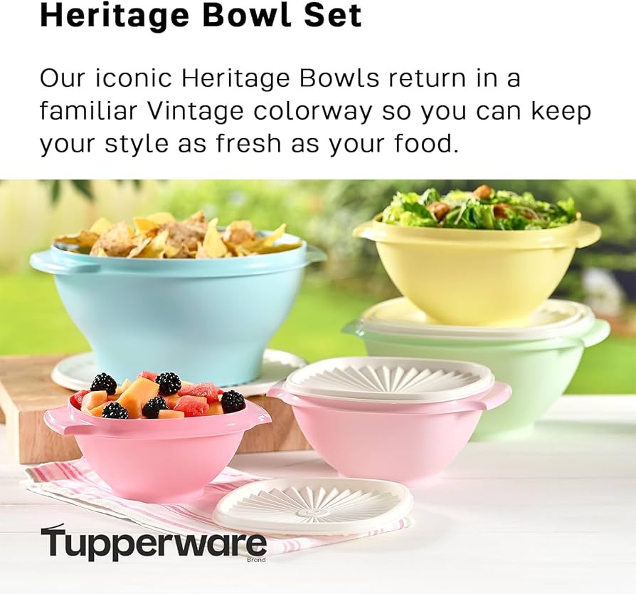 Tupperware Heritage Collection, 10 Piece Food Storage Container Set in Vintage Colors, Dishwasher... | Amazon (US)