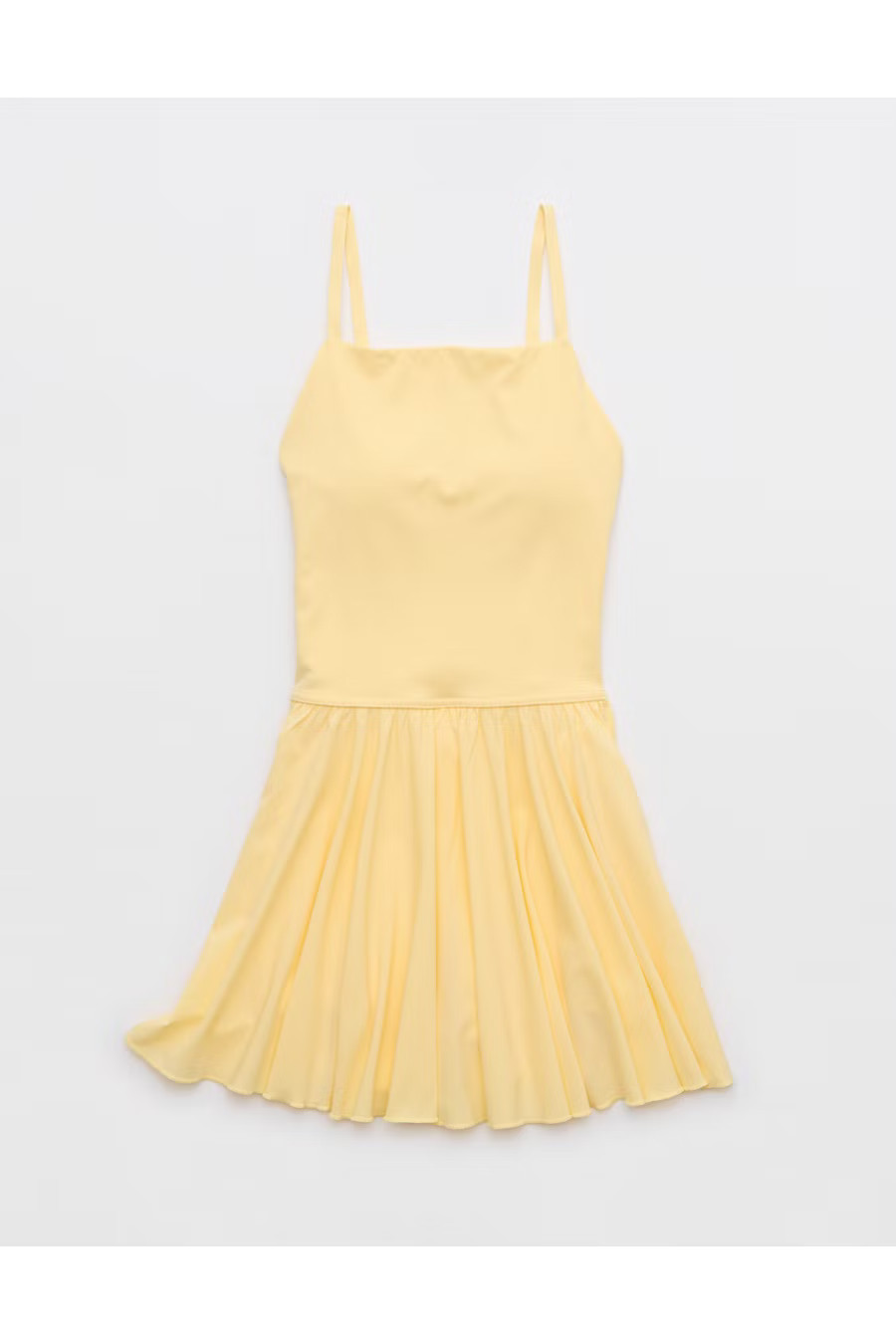 OFFLINE By Aerie Real Me Apron Mini Dress Women's Yellow Notes S | Aerie