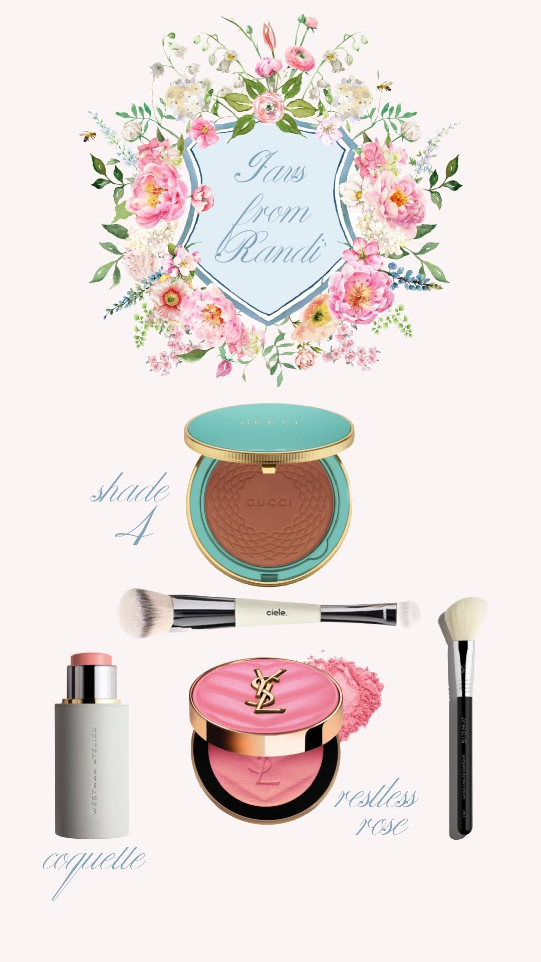 A few of my favorite makeup products for summer. I love love love this Gucci bronzer in shade 4 with this makeup brush.

The YSL blush in shade Restless Rose is gorgeous paired with this cream blush in shade Coquette.

#LTKBeauty