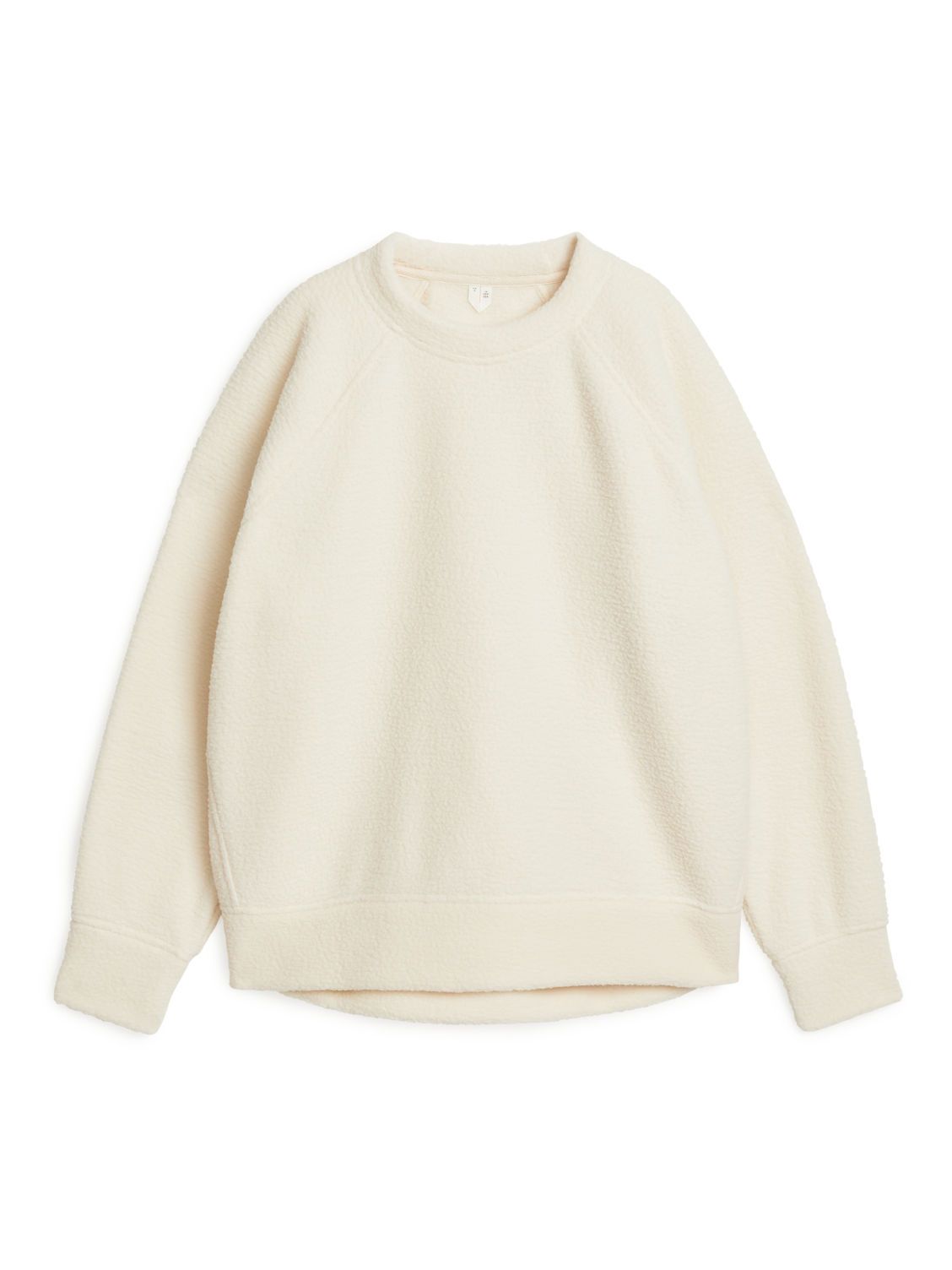 Cotton Fleece Sweater - White | ARKET (US&UK)