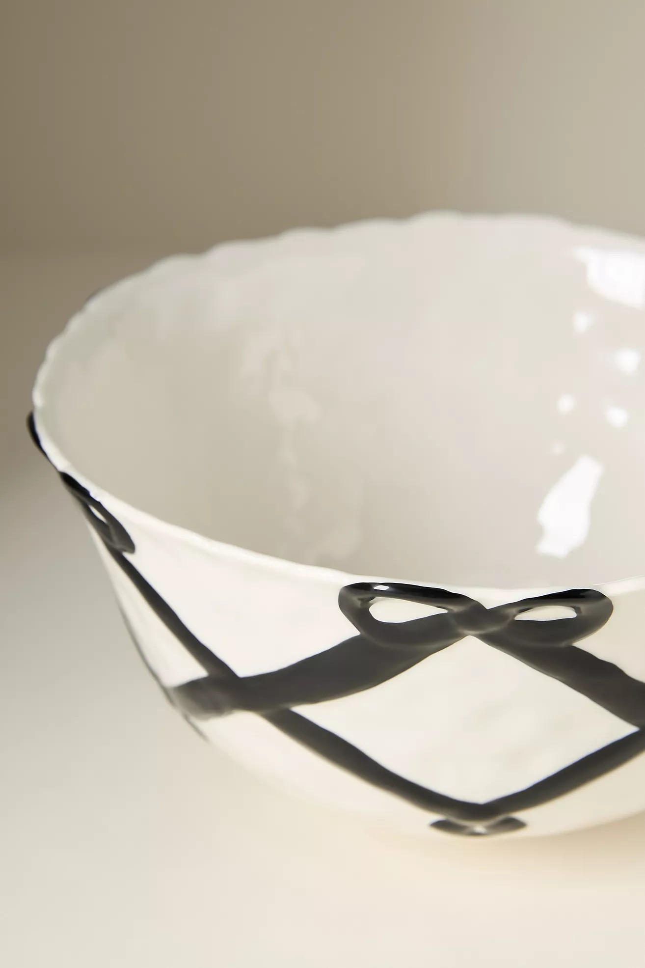 Benedita Bow Ceramic Stoneware Serve Bowl | Anthropologie (US)