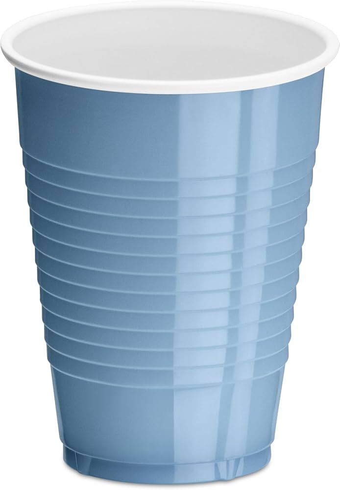 DecorRack Light Blue Plastic Cups, 12 oz Disposable Cups, Reusable Party Supplies (40 Count) | Amazon (US)