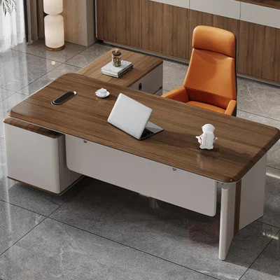 Modern Light Luxury L-Shaped Electric Height-Adjustable Executive Desk | Wayfair North America
