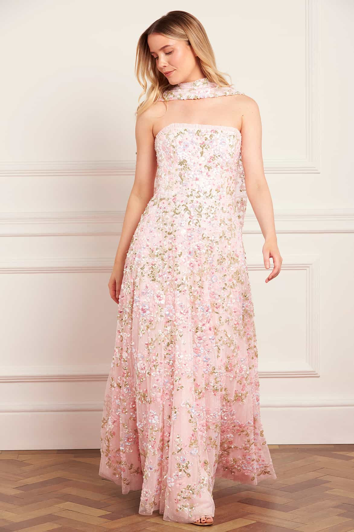 Dream Garland Strapless Gown | Needle & Thread