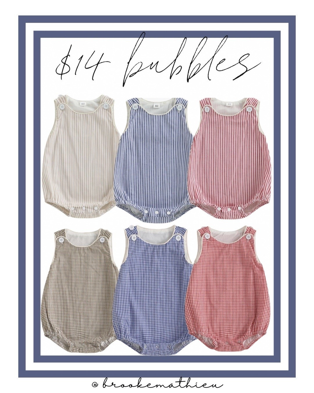 $14 gingham/striped bubbles

#LTKKids #LTKBaby #LTKSaleAlert