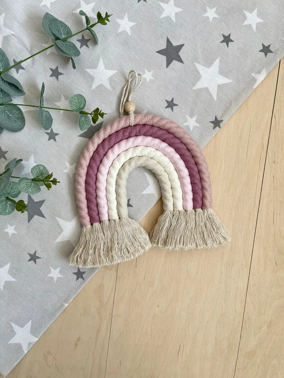 Rainbow Nursery Wall Hanging Macrame Nursery Decor Nursery - Etsy | Etsy (US)