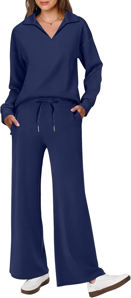 ANRABESS Womens 2 Piece Outfits Sweatsuit Long Sleeve Oversized Sweatshirt Sweatpants Tracksuit S... | Amazon (US)