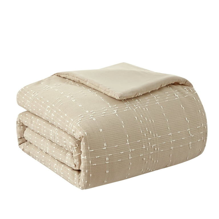 Better Homes & Gardens 7 Piece Plaid Beige Bed in a Bag Comforter Set with Sheets, King | Walmart (US)