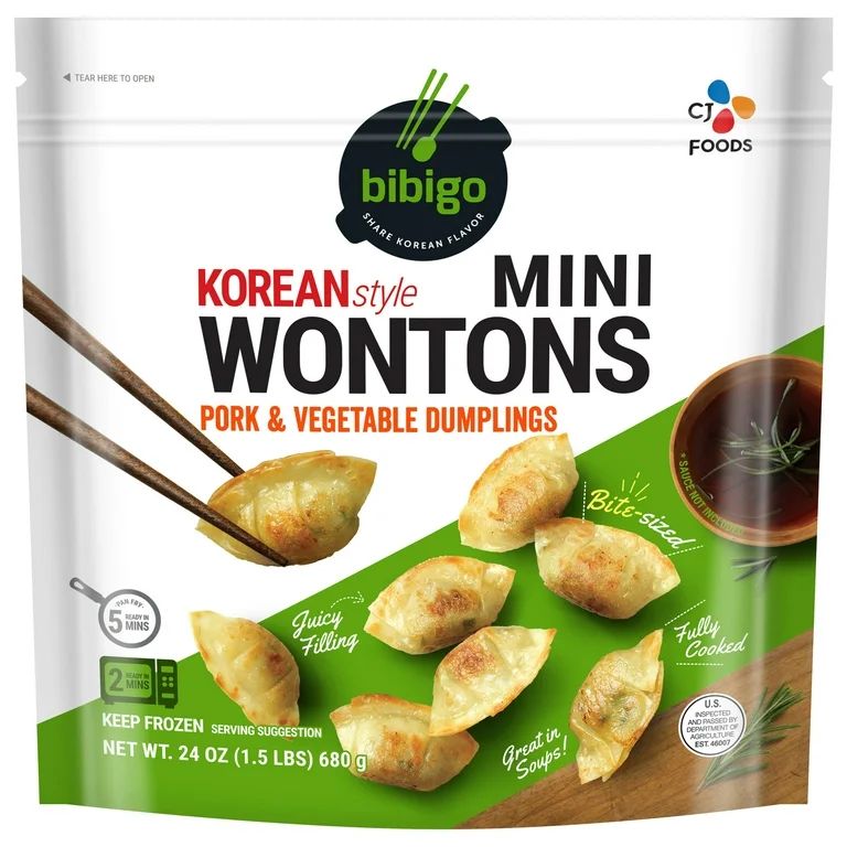 Bibigo Mini Wontons Pork & Vegetable Dumplings, 24.0 oz - Walmart.com | Walmart (US)