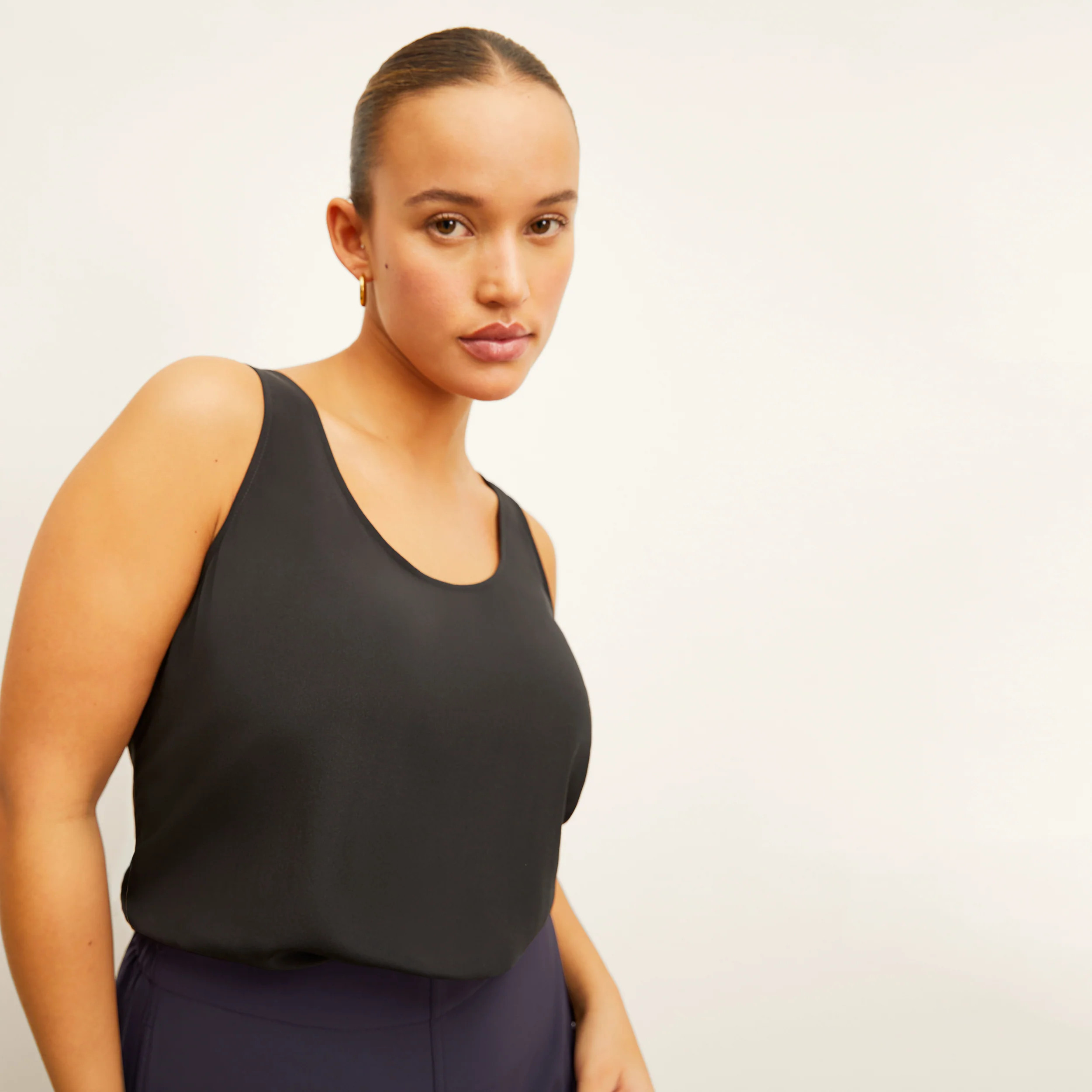Vicky Tank - Washable Silk :: Black | MM LaFleur