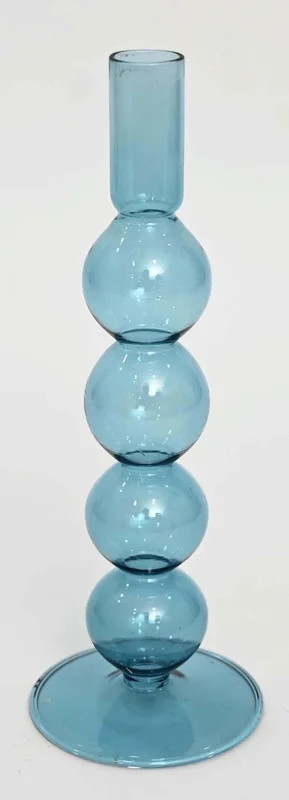 Medium Blue Glass Christmas Taper Candle Holder, 10", by Holiday Time | Walmart (US)