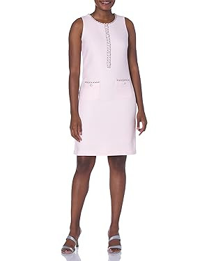 Karl Lagerfeld Paris Women's Tweed Shift Dress with Pockets | Amazon (US)