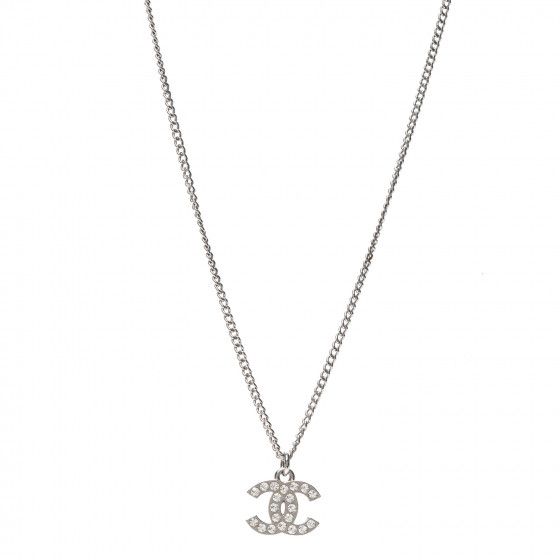 CHANEL Crystal Timeless CC Necklace Silver | Fashionphile