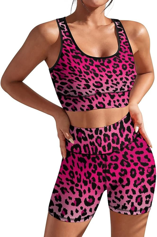 Women's Yoga Outfit, 2 Piece Set Workout Athletic Shorts Leggings And Sports Bra Set Seamless Gym... | Amazon (US)
