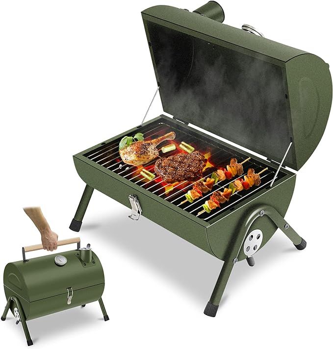 ACWARM HOME Portable Charcoal Grill, Small BBQ Smoker Grill, TableTop Barbecue Charcoal Grill for... | Amazon (US)