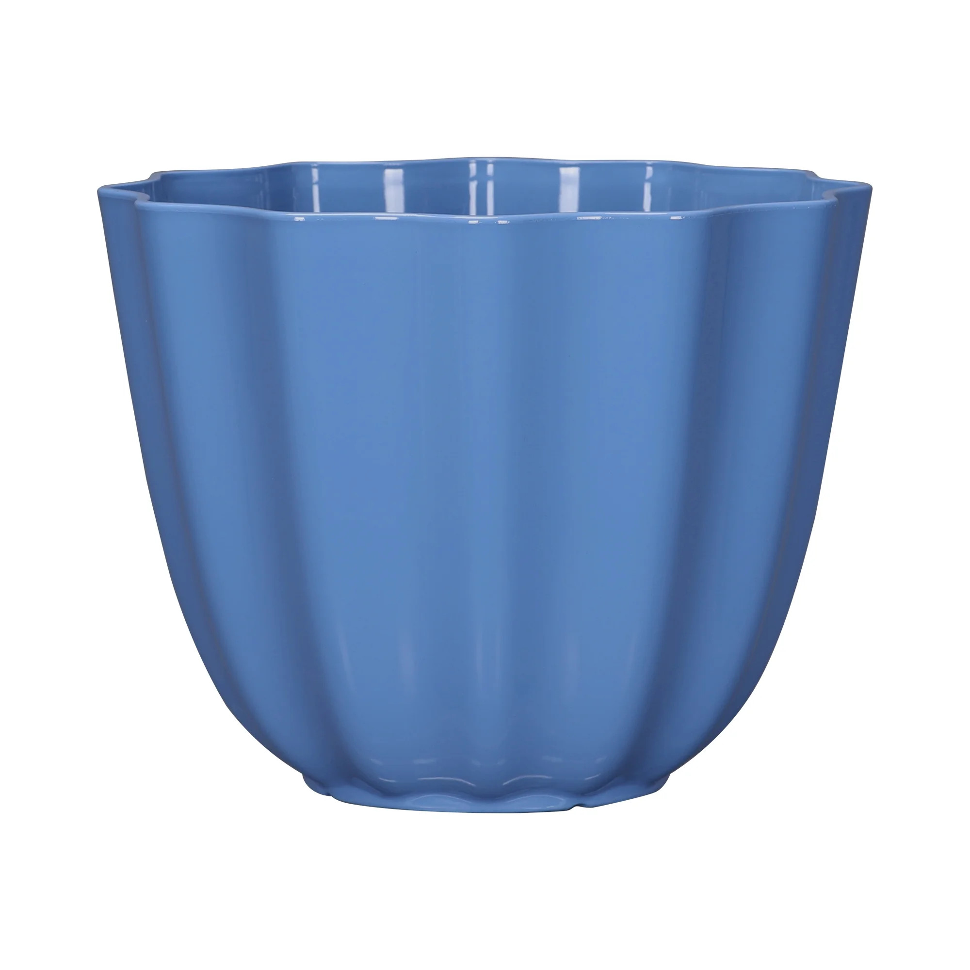 Mainstays Poppy Recycled Resin Planter, Blue, 12in x 12in x 9.4in | Walmart (US)