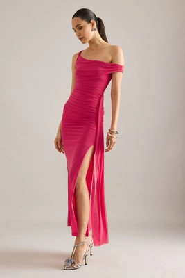 Bardot Layana Asymmetric Mesh Maxi Dress | Anthropologie (UK)