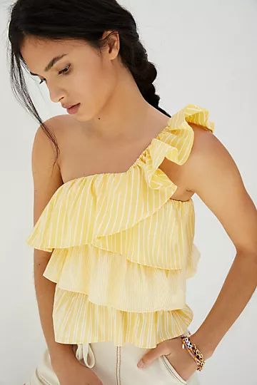 Maeve Ruffled One-Shoulder Blouse | Anthropologie (US)