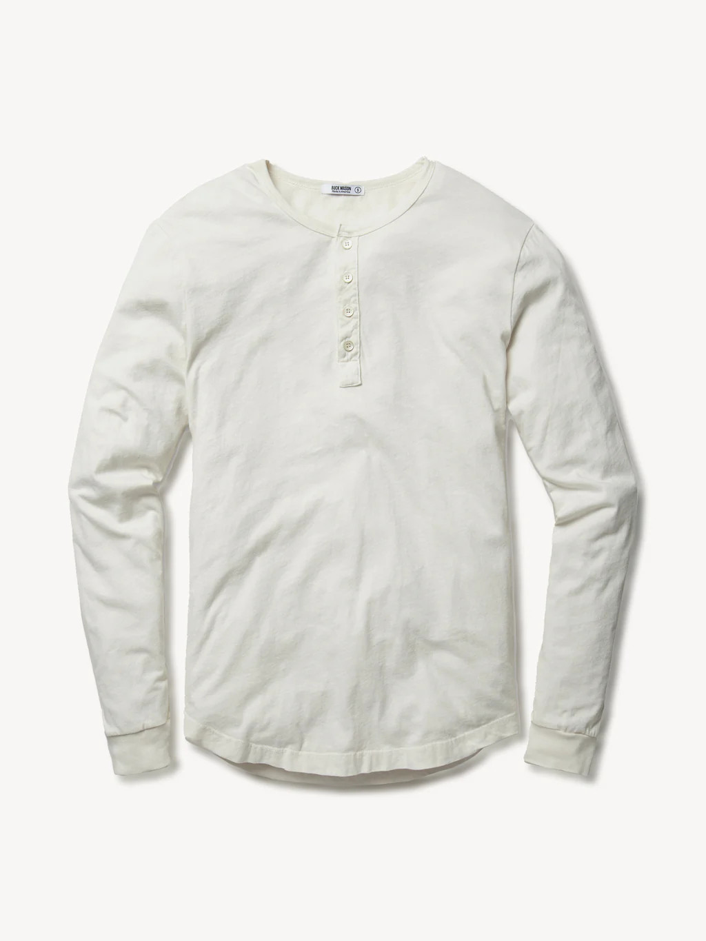 Natural Pima Curved Hem Henley - Buck Mason- Modern American Classics | Buck Mason