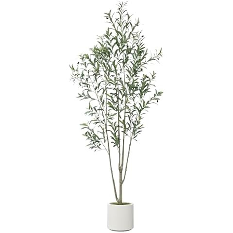 LOMANTO Artificial Olive Trees, 7 ft Tall Fake Olive Trees for Indoor, Faux Olive Silk Tree, Larg... | Amazon (US)