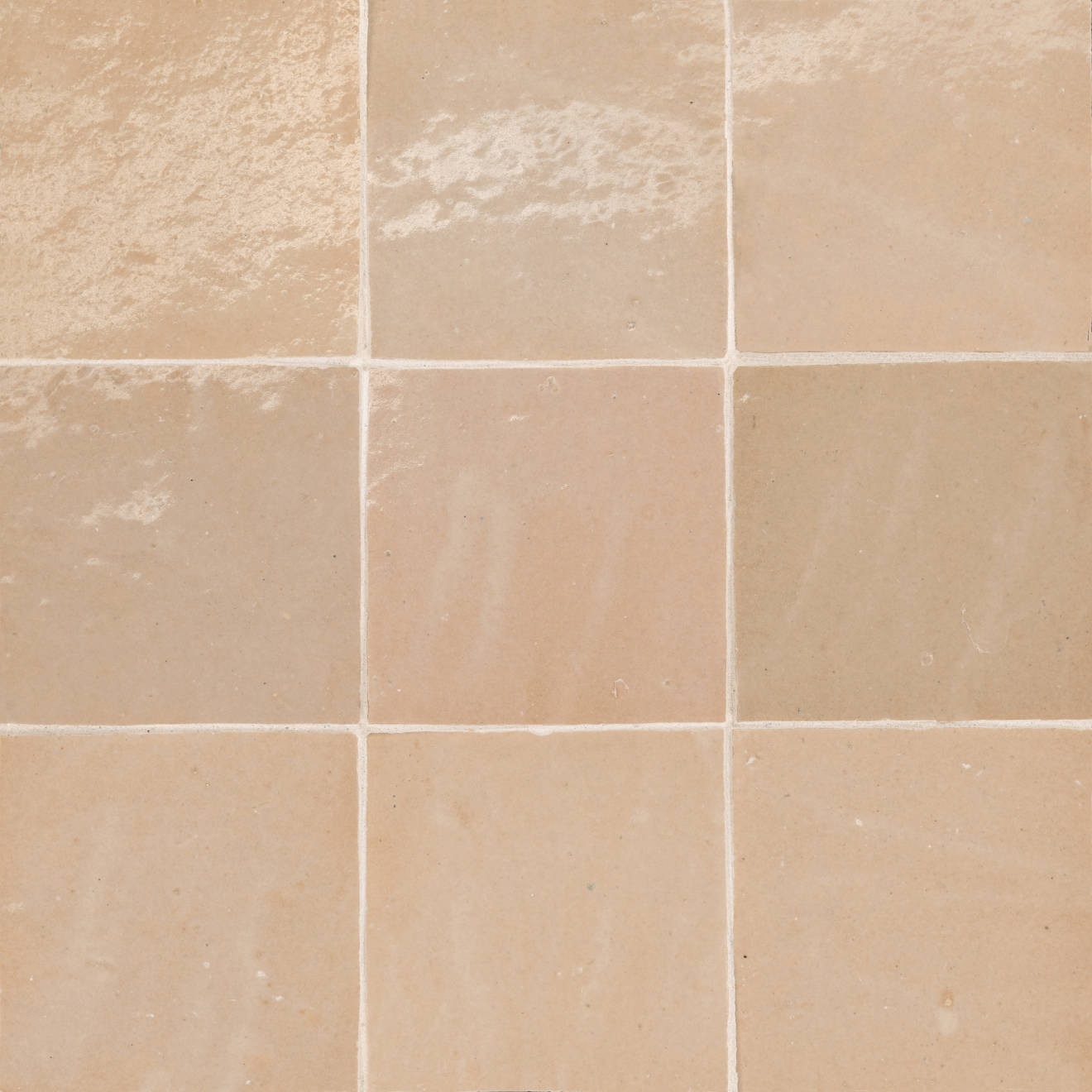 Zagora 4" x 4" Glossy Zellige Field Tile in Ivoire | Bedrosians Tile and Stone