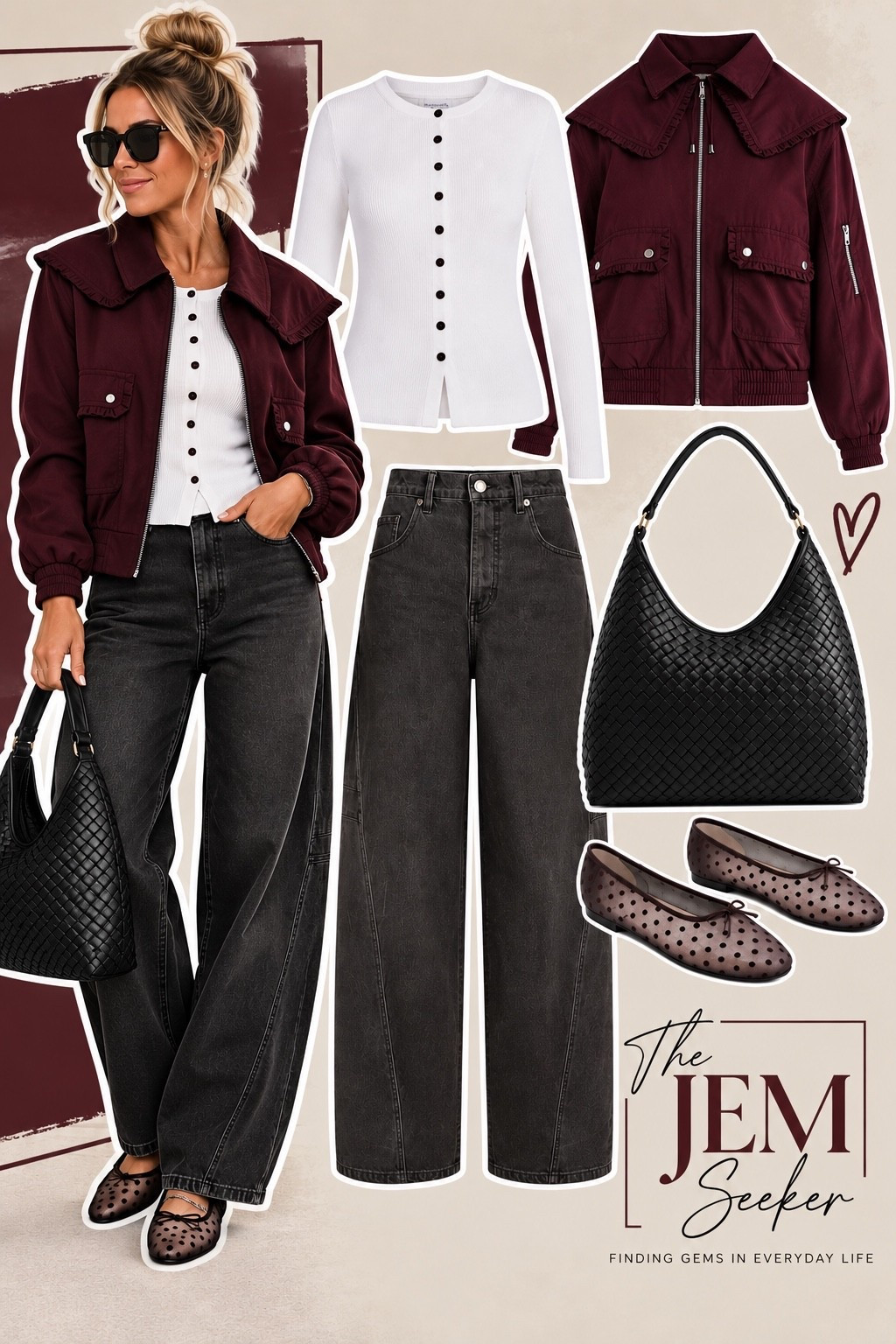 Walmart is absolutely bringing it this fall 🤎This whole outfit is giving effortless, elevated & way more expensive than it is. The burgundy jacket, barrel jeans, mesh flats + black woven bag are SUCH a good combo. Every piece is linked in my LTK! 🖤✨

#WalmartFashion #WalmartFinds #FallOutfit #FallFashion #LTKFashion #MidsizeStyle #AffordableFashion #TheJEMSeeker

#LTKmomlife #LTKootd #LTKgrwm
