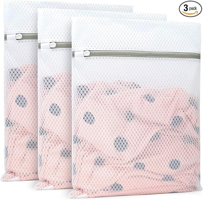 Muchfun 3Pcs Durable Diamond Mesh Laundry Bags for Delicates 12 x 16 Inches (3 Medium) | Amazon (US)