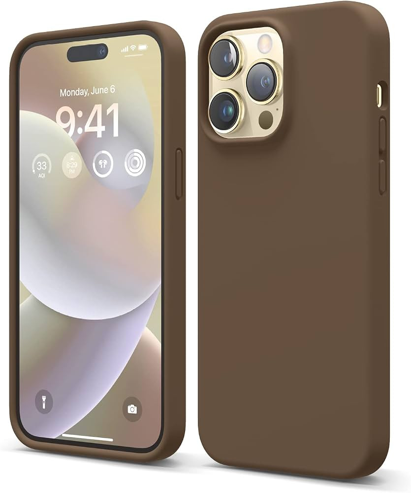 elago Premium Liquid Silicone Case for iPhone 14 Pro Max Brown | Amazon (US)