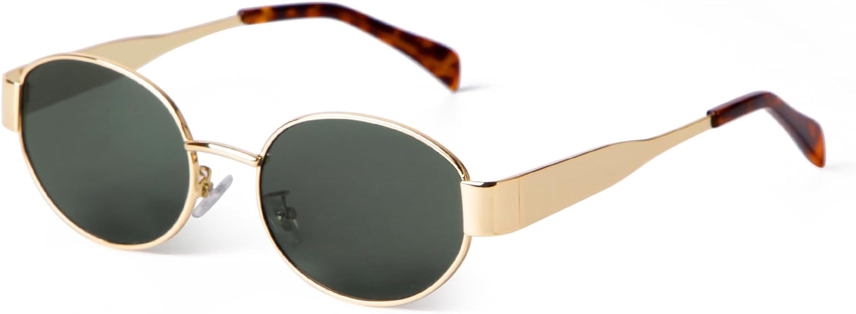 VIA LEECA Retro Oval Sunglasses for Women Men, 90s UV400 Protection Sun Glasses Classic Shades | Amazon (CA)