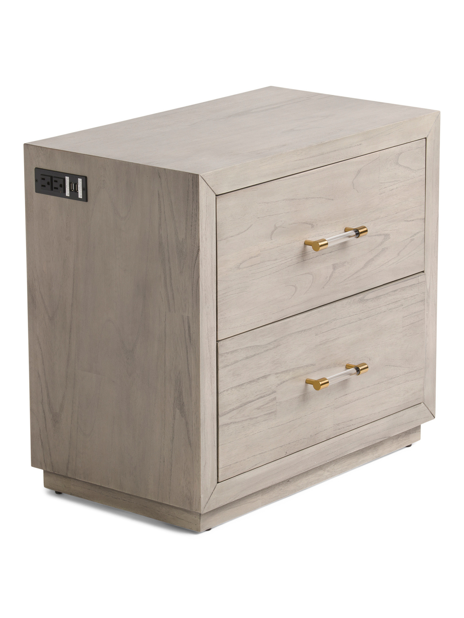 Large Grey Two Drawer Nightstand | Marshalls