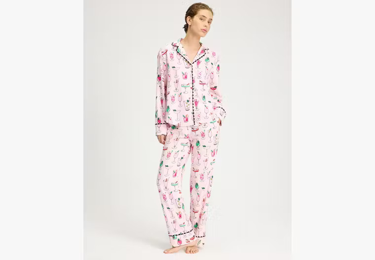 Holiday Cocktails Long Pj Set | Kate Spade (US)