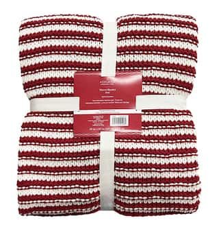 Red & White Peppermint Stripe Throw Blanket by Ashland® | Michaels | Michaels Stores
