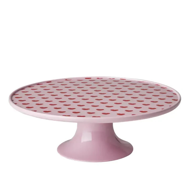 Pink and Red Sweethearts Print Melamine Cake Stand | Ellie and Piper