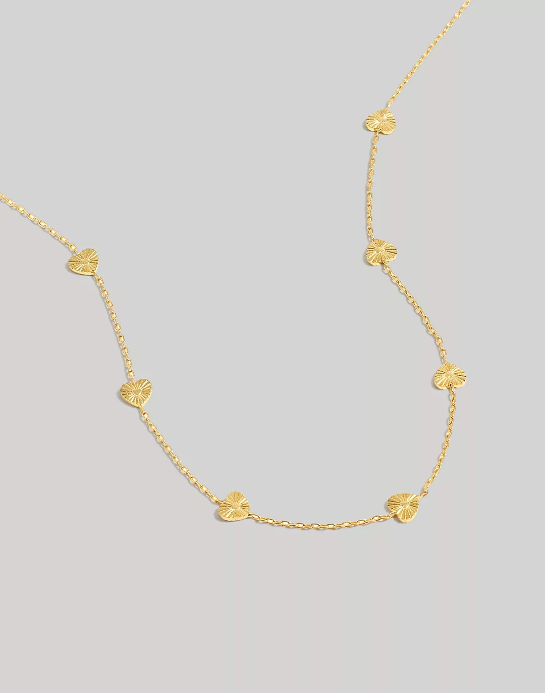 Etched Heart Station Necklace | Madewell